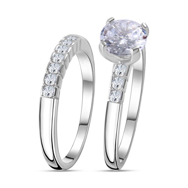 Lustro Stella - Wei&szlig;er Zirkonia Doppelring, 925 Silber rhodiniert (Gr&ouml;&szlig;e 17.00) image number 2