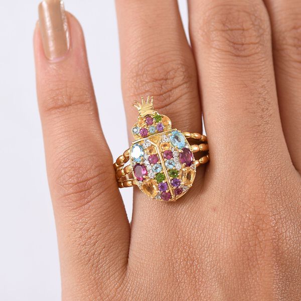 GP Trionfo Kollektion- Rhodolith Granat und Multi Edelstein Ring - 2,21 ct. image number 3