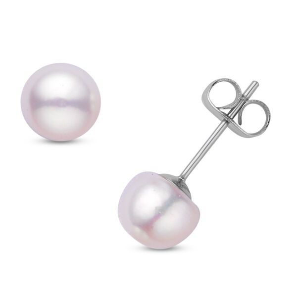 5er Set, mehrfarbige Süßwasserzuchtperlen-Ohrstecker, Edelstahl image number 7