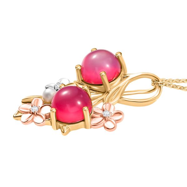 D'Joy Maulbeer Mondstein, S&uuml;&szlig;wasser Perle Schmuckset ca. 45 cm 925 Silber platiniert, 925 Silber YG und RG und PE image number 4