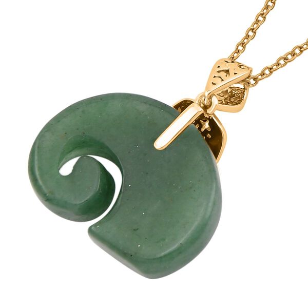 Gr&uuml;ner Aventurin Schmuckset Reines Messing, Reiner Edelstahl IP-Gelbbeschichtung ca. 25.00 ct image number 3