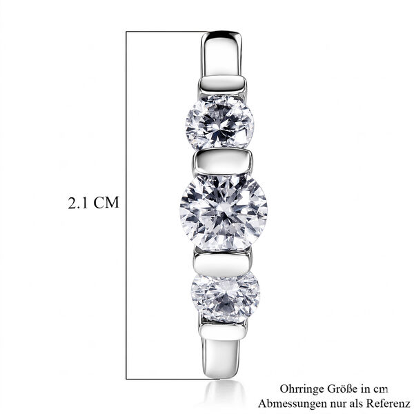 D'Joy Moissanit Ohrringe 925 Silber Platiniert ca. 1.86 ct image number 4