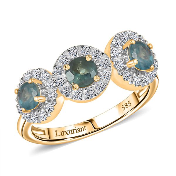 AAA Alexandrit, Lab Grown Diamant Ring 585 Gold (Größe 17.00) ca. 1,20 ct image number 4