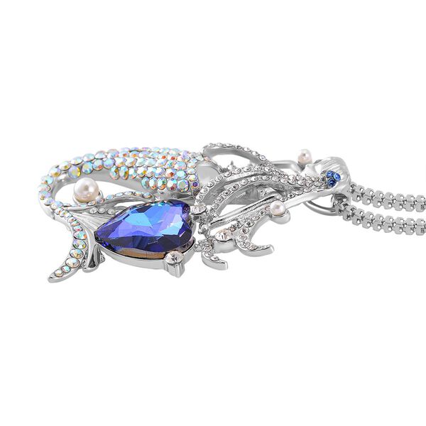 Blauer Magie Farbe Kristall, Kunststoff Perle Anhänger mit Kette image number 3