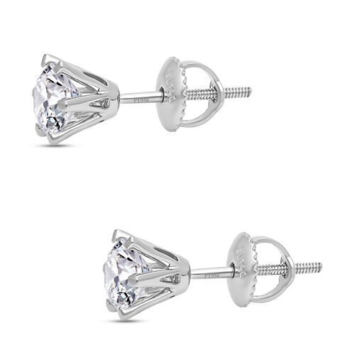 RHAPSODY IGI zertifizierte SI-GH Labor Diamant Ohrringe in 950 Platin - 1,50 ct. image number 4