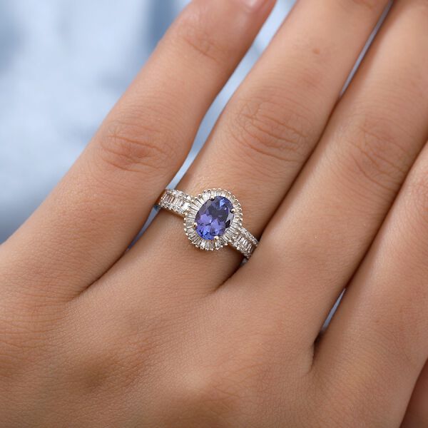 AA Tansanit und Diamant Halo Ring 375 Gelbgold image number 3