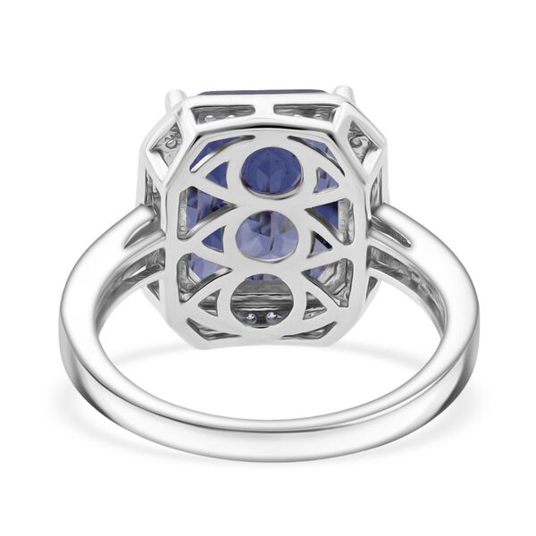 LUSTRO STELLA Blauer Saphir-farbener und weißer Zirkonia Ring - 11,70 ct. image number 5