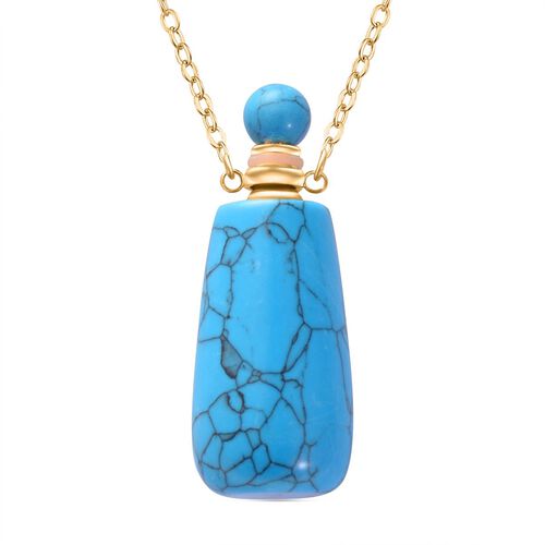 Blauer Howlit Halskette, goldfarben 78.00 ct image number 0