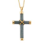 Natürlicher Olmek Jadeit Anhänger mit kettte, 925 Silber vergoldet ca. 15,00 ct.