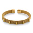 Gelber Kristall Armreif, flexibel, Reiner Edelstahl, goldfarben