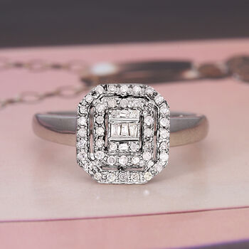 Diamant Ring 925 Silber platiniert  ca. 0,25 ct