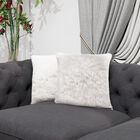 Luxury Edition: 2er Set Wolkenweicher Kunstfell Kissenbezüge mit Wildleder Rückseite 45x45 cm, weiß