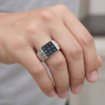 D'Joy blauer Diamant Herrenring