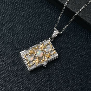 AA Opal heiliger Bibel-Anh&auml;nger mit 45cm Kette - 0,72 ct.