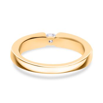 LUXURIANT VS Labor Diamant Ring, 925 Silber Gelbgold Vermeil - 0,15 ct.