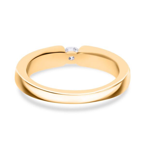LUXURIANT VS Labor Diamant Ring, 925 Silber Gelbgold Vermeil - 0,15 ct. image number 3