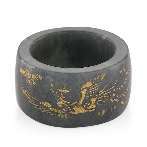 EXTREM SELTEN - Natürlicher Olmek Jadeit Ring 19 cm ca. 35.00 ct (Größe 18.00) image number 3