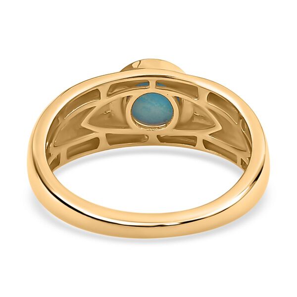 2er Set - Amerikanischer nat&uuml;rlicher Sleeping Beauty T&uuml;rkis Ring und Ohrringe, 925 Silber Gelbgold Vermeil ca. 4.80 ct image number 6