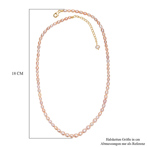 AA Rosa S&uuml;&szlig;wasser Perle Halskette, 45 cm image number 5