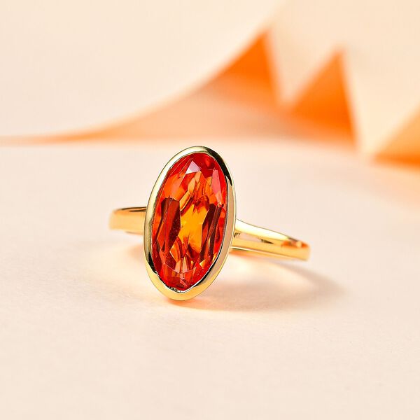 Padparadscha Triplett Quarz Ring - 3,50 ct. image number 2