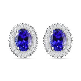 RHAPSODY AAAA Tansanit und VS Diamant Ohrringe in 950 Platin - 2,72 ct.