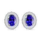 Rhapsody AAAA Tansanit, Weißer Diamant Ohrringe 950 Platin ca. 2.72 ct