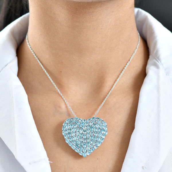 D'Joy blauer Zirkon Anh&auml;nger mit 45cm Kette - 21,37 ct. image number 3