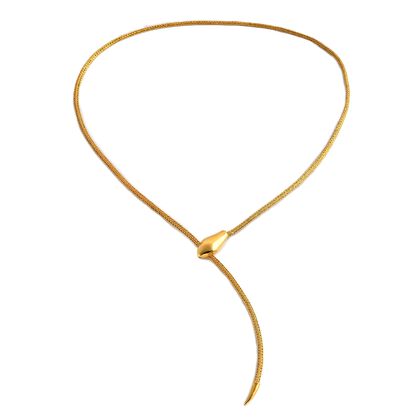 Royal Bali - Royal Bali - Tulang Naga mit Schlange Halskette, ca. 60 cm 925 Silber 916 Gelbgold Vermeil  ca. 22,48g