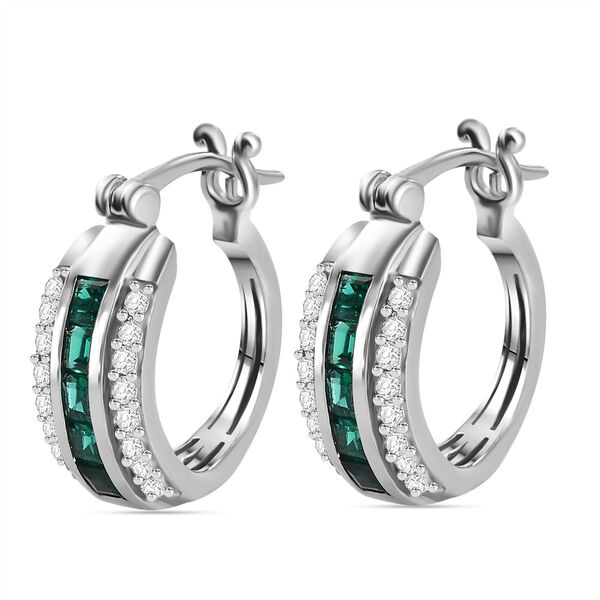 Labor Smaragd und Zirkon Ohrringe - 1,60 ct. image number 4