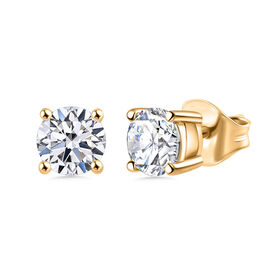 LUXURIANT DIAMOND- SGL zertifizierte VS-GH Labor Diamant Ohrringe in vergoldetem Silber - 0,50 ct.