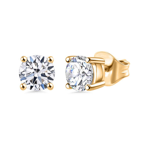 Moissanit Ring 925 Silber rhodiniert ca. 1,73 ct