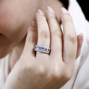 Tansanit und Zirkon Ring - 1,99 ct.