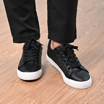 LA MAREY - Sneaker aus Kunstleder, Schlangenhautmuster, Gr&ouml;&szlig;e 38, Schwarz