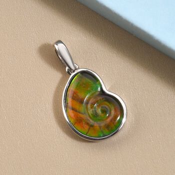 Kanadische Ammolit-Solit&auml;r-Anh&auml;nger in Silber