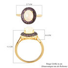 Natürlicher Äthiopischer Opal und Rosa Saphir Halo Ring 925 Silber Gelbgold Vergoldet image number 5