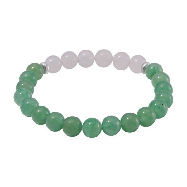 3er-Set- Grüne Aventurin und weiße Kristall Quarz-Armbänder - 231 ct. image number 8