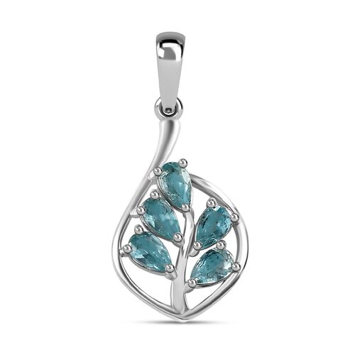 Paraiba-Apatit Anhänger 925 Silber platiniert ca. 1.08 ct image number 0