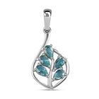 Paraiba-Apatit Anhänger 925 Silber platiniert ca. 1.08 ct
