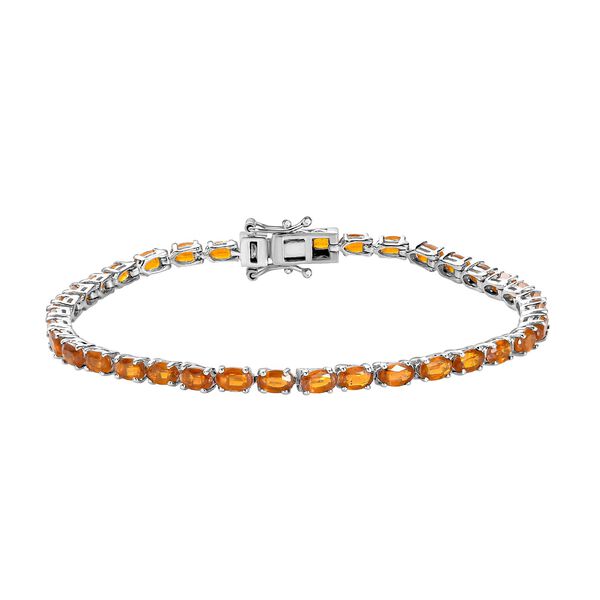 Mandarinen-Kyanit Armband, 19 cm, 925 Silber platiniert, 11,34 ct.