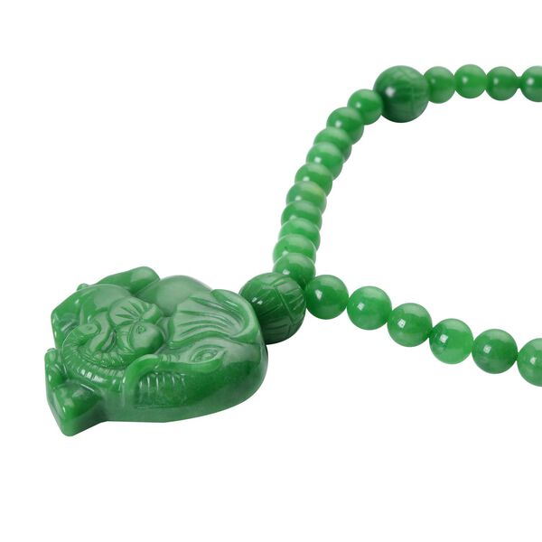 Gr&uuml;ne Jade Halskette, ca. 45 cm, 925 Silber rhodiniert ca. 770,00 ct image number 3