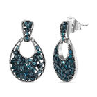 D'Joy Blauer Diamant Ohrringe 925 Silber rhodiniert ca. 1,02 ct.