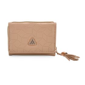 Portemonnaie mit RFID-Schutz, Reißverschluss und Kartenfächern, 22,5x11 cm, Beige