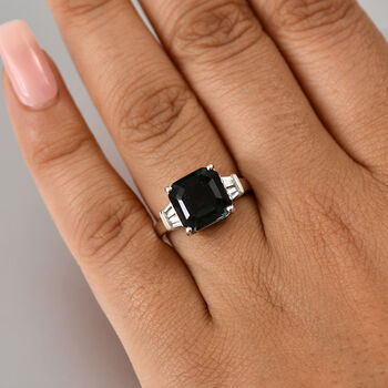 Farbwechsel Alexandrit Triplett Quarz und wei&szlig;er Topas Ring - 5 ct.