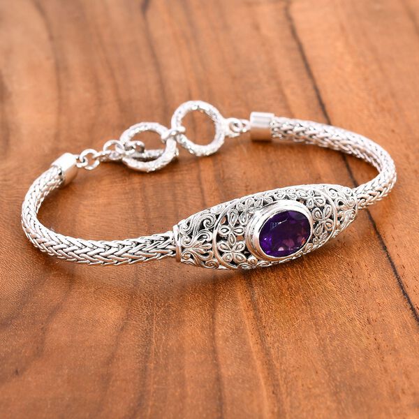 Royal Bali Kollektion - Afrikanisches Amethyst Armband, 20cm - 4,13 ct. image number 1