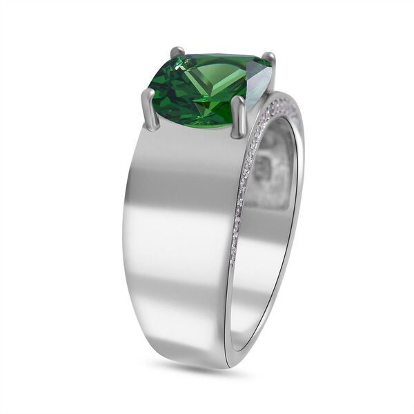 LUSTRO STELLA grüner und weißer Zirkonia-Ring - 6,49 ct. image number 3