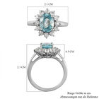Blauer und Weißer Zirkon Ring 925 Silber platiniert image number 8