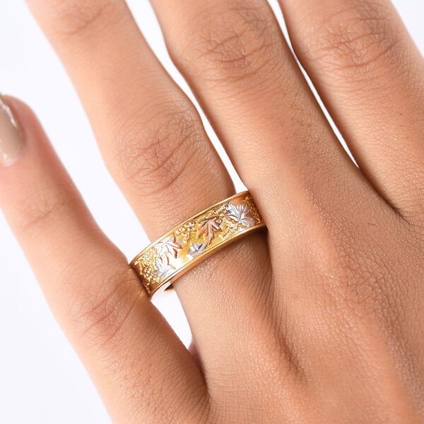 GP Italienische Garten Kollektion - Tricolor Ring 925 Silber Rhodiniert und 750 Gelbgold Vermeil (Gr&ouml;&szlig;e 17.00) image number 3