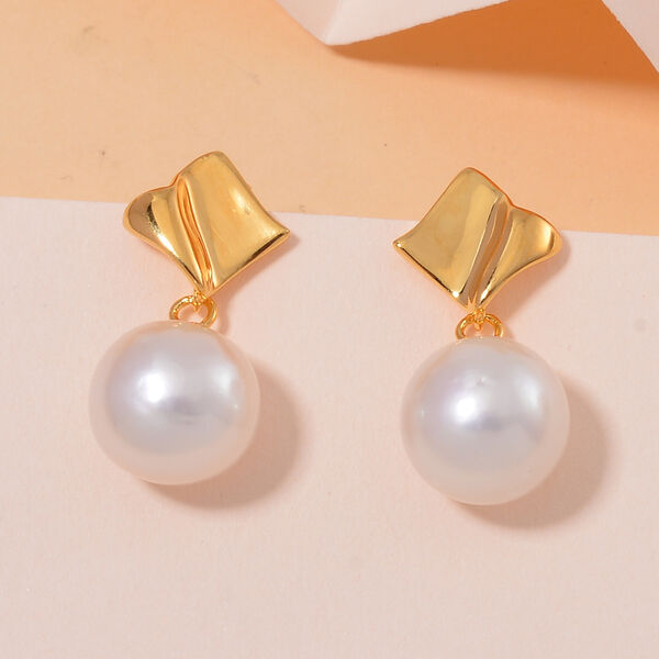 Mehrfarbige Edison Perle Ohrringe, 925 Silber 750 Gelbgold Vermeil image number 2