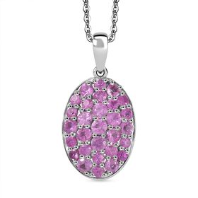 D’joy Rosa Saphir Schmuckset 925 Silber rhodiniert ca. 1,70 ct.