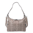 Hobo Tasche aus 100% echtem Leder, Schlangenhautmuster, Größe 30x27x10 cm, Khaki